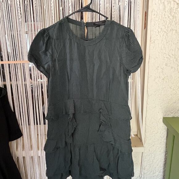 BCBGMaxAzria Green Striped Mini Dress (B) - Picture 1 of 3